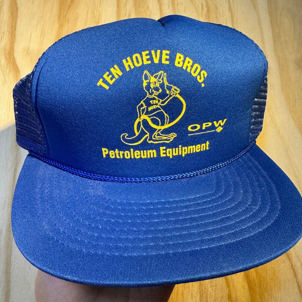 Ten Hoeve Bros Petroleum Equipment Blue Trucker Hat Snapback Mesh Cap